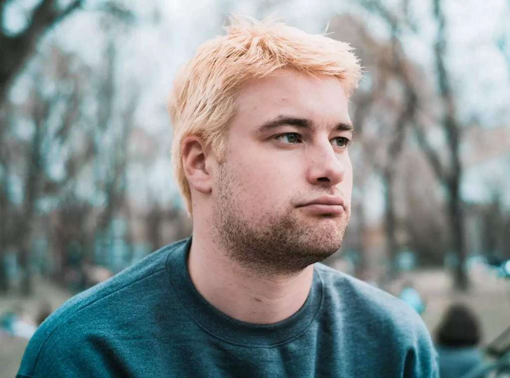 Man with bleached hair