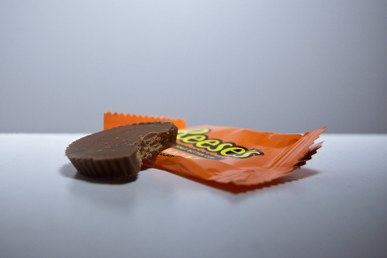 Reese's Pieces chocolate cup